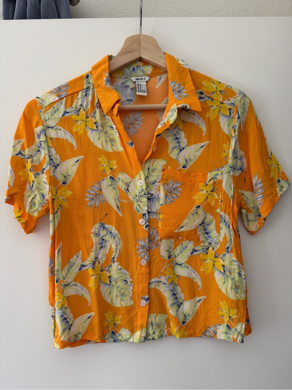 Forever 21 Viscose Floral Button Down